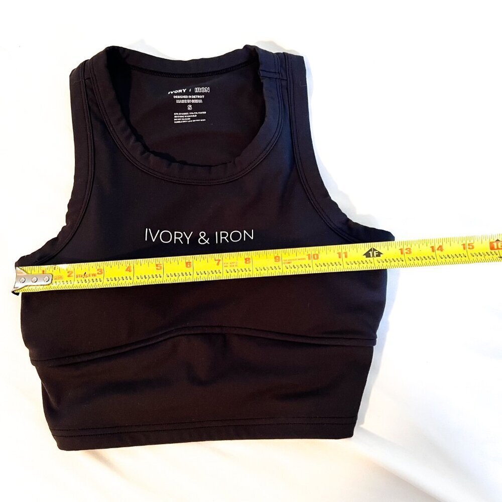 NEW Ivory & Iron Essential Cropped Tank Black Small - Picture 7 of 9